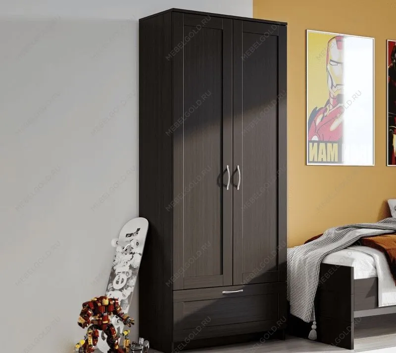 БРИМНЭС / СИРИУС Шкаф ИКЕА / IKEA комбинированный 2 двери и 1 ящик Дуб Венге | изображение 4