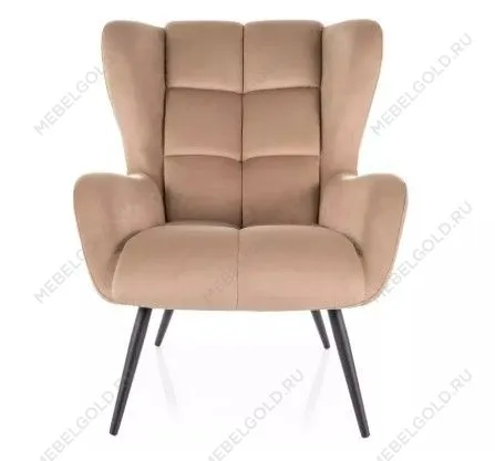 Кресло Signal LOUIS Velvet 28 (бежевый/черный) | изображение 2