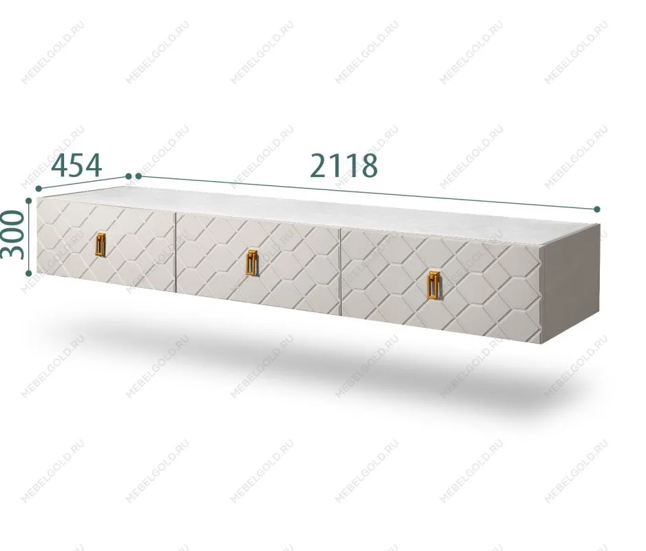 Тумба телевизионная 2.1м Bogemia Fly Farfalle (Шелк) (Novabuk/Золото) БМТ-2