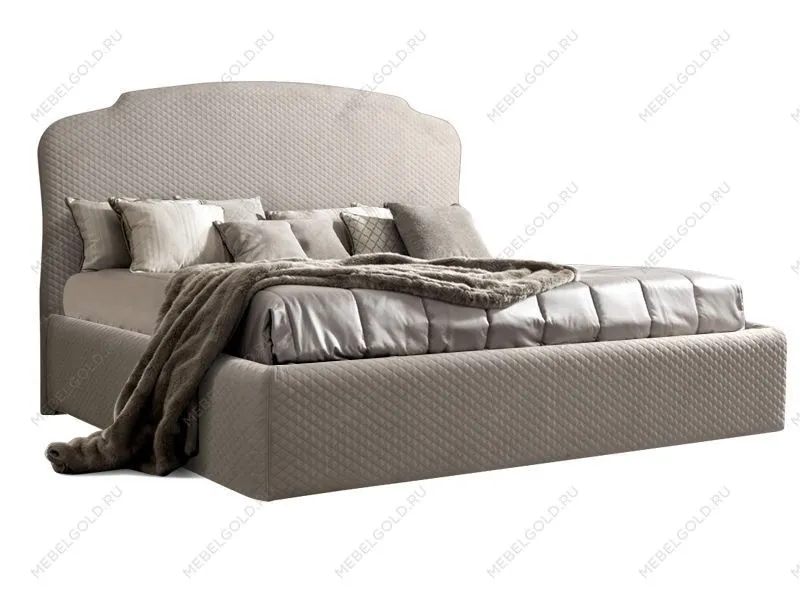 Кровать Римини 1,4 м, с подъемным механизмом (светло-серый), РМКР140-1[3], гладкие царги | изображение 1