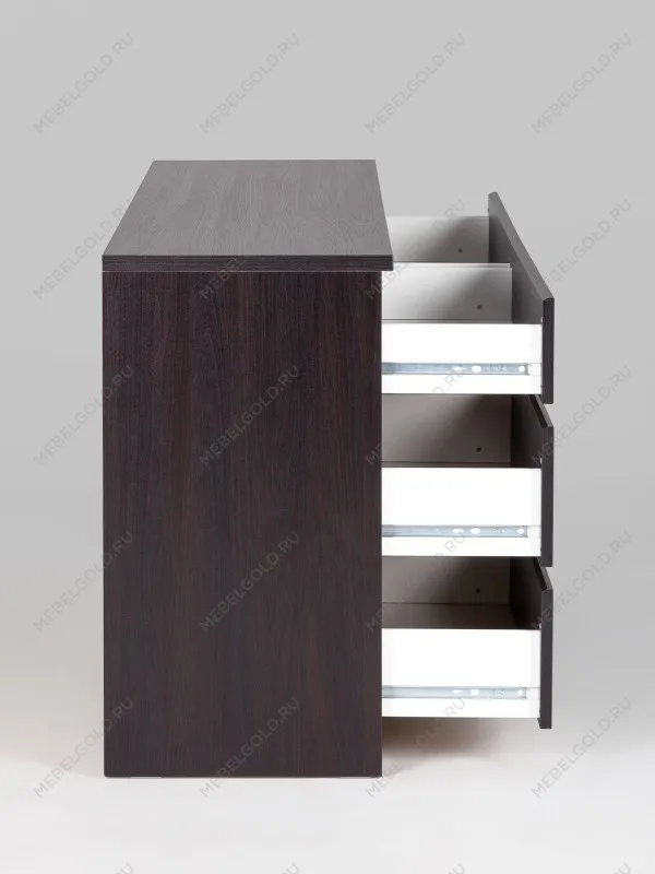 Комод Кастор, 6 ящиков, 129х40х71 см, черно-коричневый, дуб венге | изображение 17