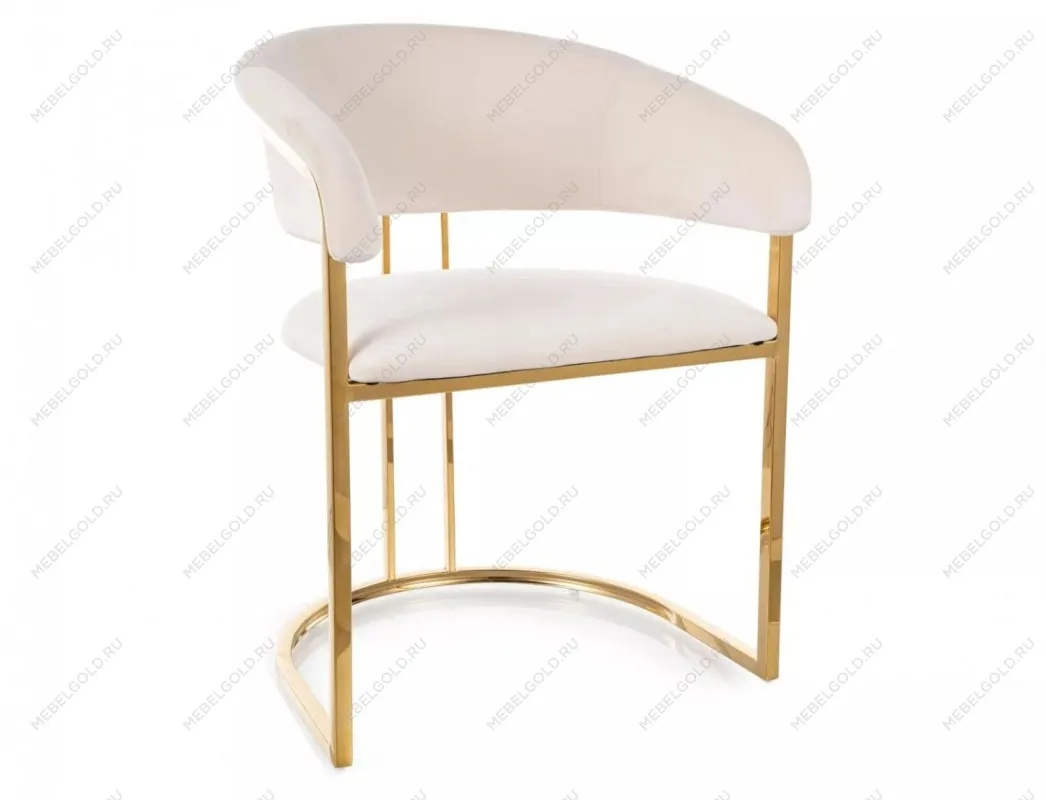 Стул кухонный Signal Tulipe Velvet Bluvel 22 (светло-бежевый/золотой)
