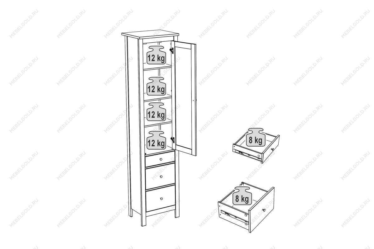 САГА шкаф с витриной 50 МОРУ темно-бирюзовый/ясень | изображение 3