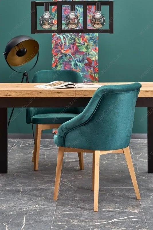 Стол обеденный Halmar TIAGO 140 раскладной (дуб крафт/черный) | изображение 3