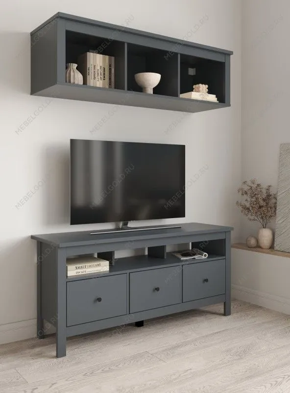 Полка навесная Сага, 3 секции, серая | изображение 3