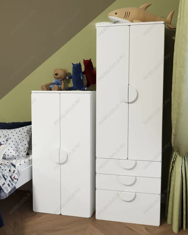 ПИКСИ шкаф распашной с 2 дверьми и 3 полками 60х57х123, робкий подснежник | изображение 6