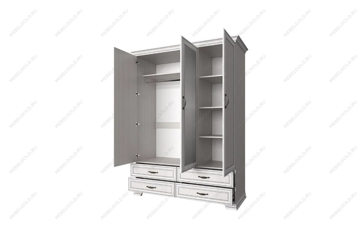 Шкаф 3-створчатый Тиффани 3D4S вудлайн кремовый | изображение 1