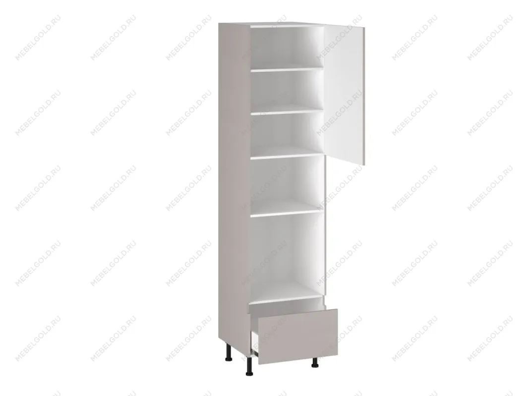 Шкаф-пенал 960 П-1 бока МДФ, Виста (600*586*2456) Экокожа Бежевый, 26481 | изображение 1