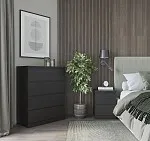 Тумба прикроватная Варма, 2 ящика, 40х55х40 см, шпон натурального дерева, ясень черный | изображение 7