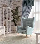 Кресло для отдыха Саари мятно-серое, ткань рогожка | изображение 3