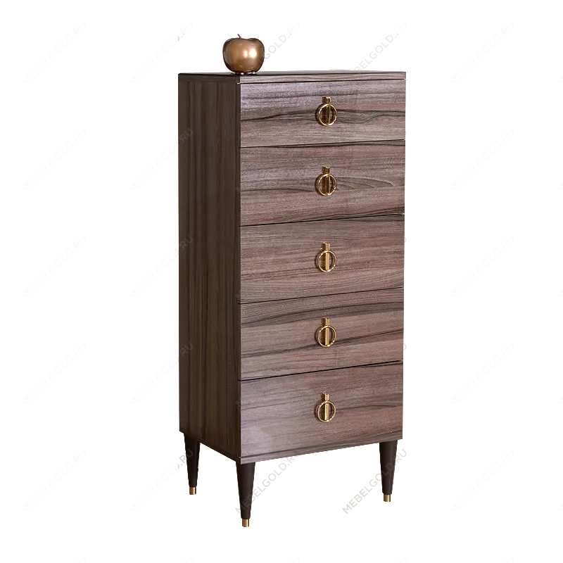 Комод узкий Римини (Орех империя/Золото) РМКМ-2