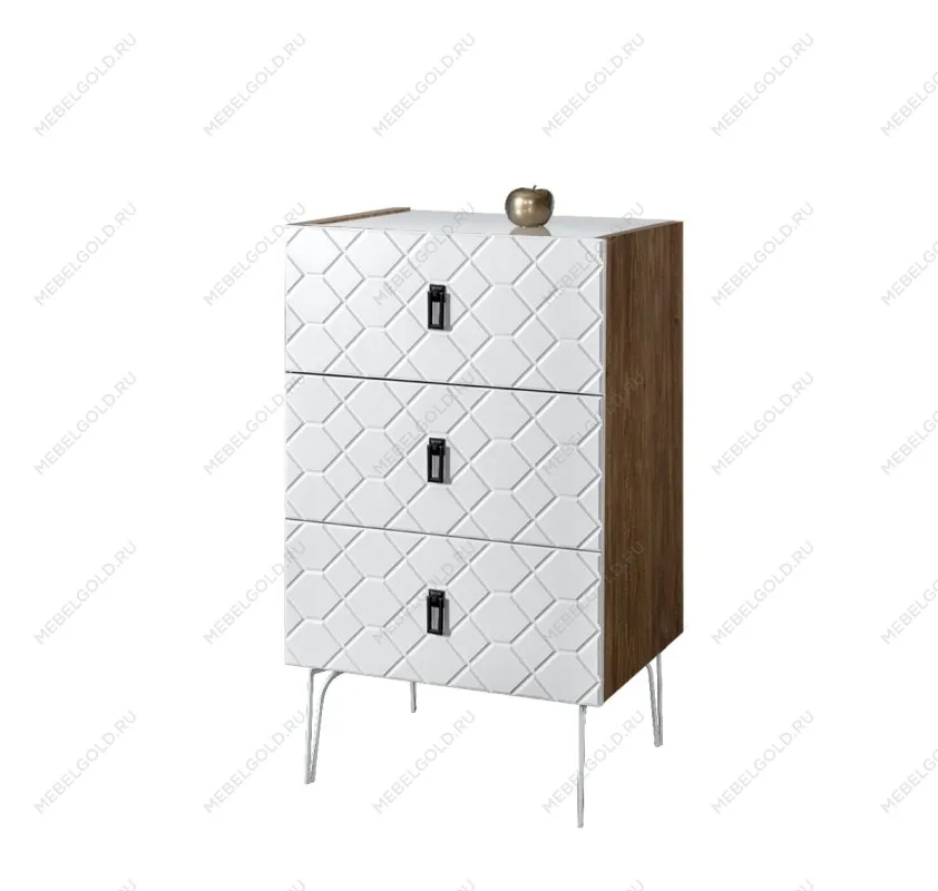 Комод Bogemia Woodline Fa (Белый) (Lakobel/Черный) БМКМ-1