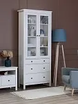 Шкаф с витриной Сага, 90х41х215 см, белый | изображение 1
