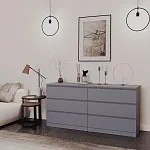 Комод Варма, 6 ящиков, горизонтальный, 160х78х40 см, эмаль серая | изображение 5