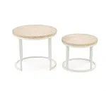 Комплект Halmar OREO (2 стола журнальных) (травертин/белый) | изображение 2