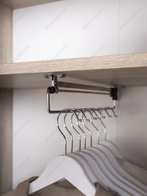 Шкаф Сириус узкий, с выдвижной вешалкой, 2 двери и 1 ящик, 78х41х190 см, дуб сонома | изображение 4