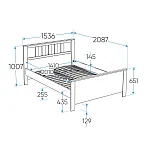САГА кровать двойная 140х200 темно-бирюзовая/ясень | изображение 3