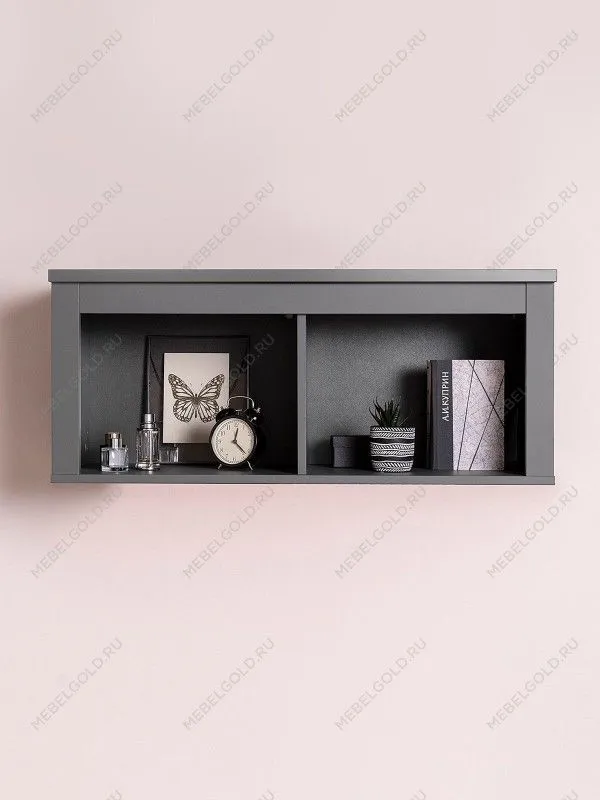 Полка навесная Сага, 2 секции, серая | изображение 1