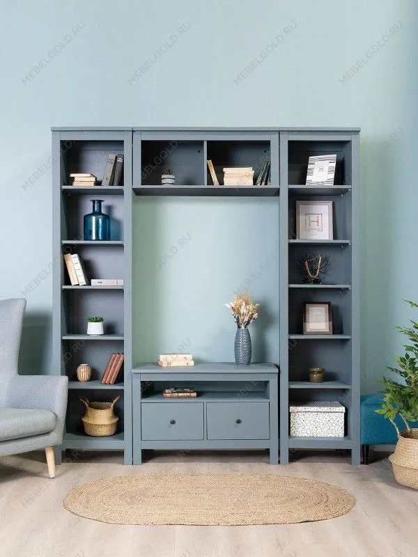 Полка навесная Сага, 2 секции, темно-бирюзовая | изображение 2