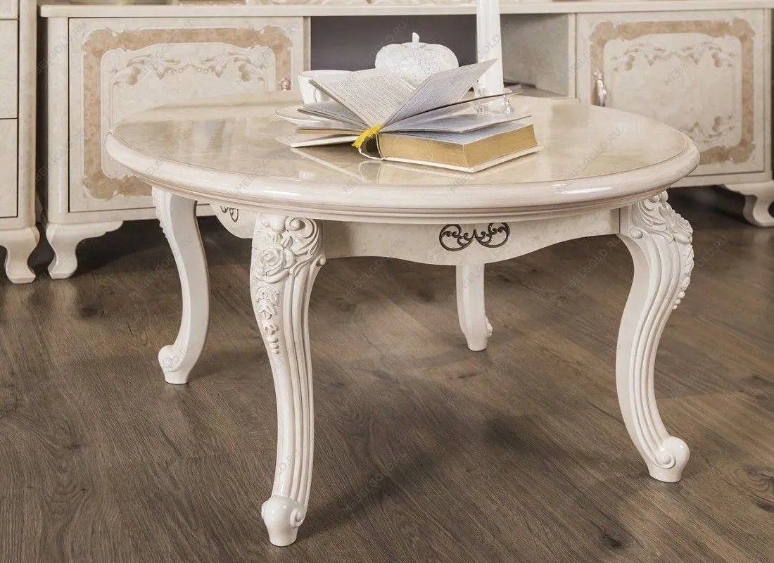 Столик круглый Патрисия крем корень глянец | изображение 1