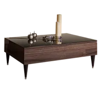 Журнальный столик с ящиком Римини (Орех империя/Серебро) РМСТ-2