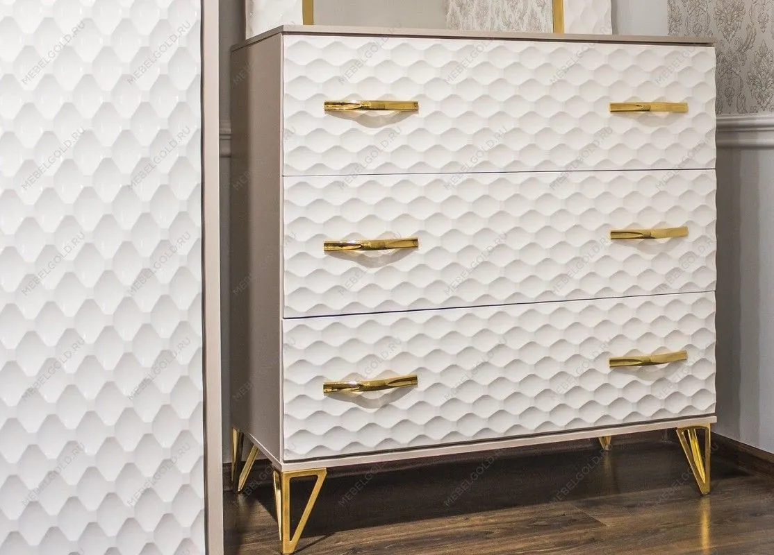 Комод Лара 3 ящика белый глянец | изображение 4
