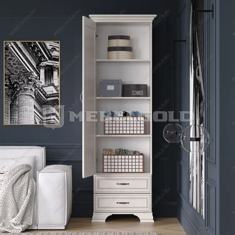 Шкаф 1-створчатый Тиффани 1D2S вудлайн кремовый | изображение 3