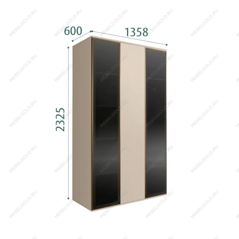 Шкаф 3-х дверный Bogemia Air (Ваниль/Золото) БМШ2/3(2)