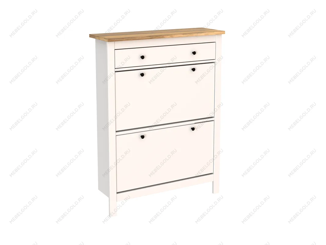 САГА тумба для обуви 92х122 белая/ясень