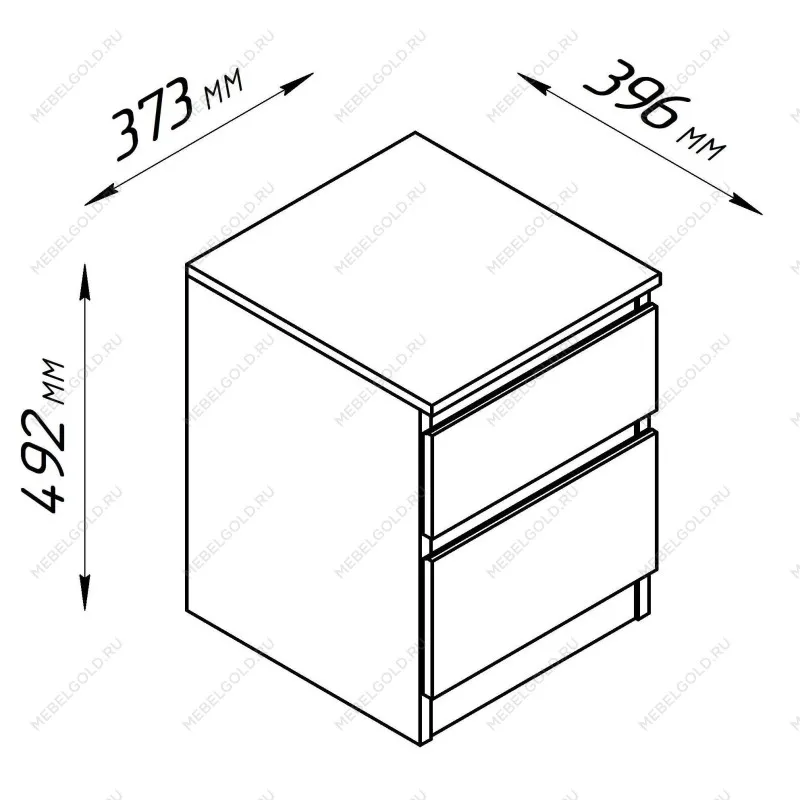 Тумба прикроватная Кастор, 2 ящика, 40х37х49 см, серая | изображение 18