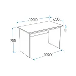 КАСТОР (KULLEN) стол письменный 120х65 серый | изображение 2