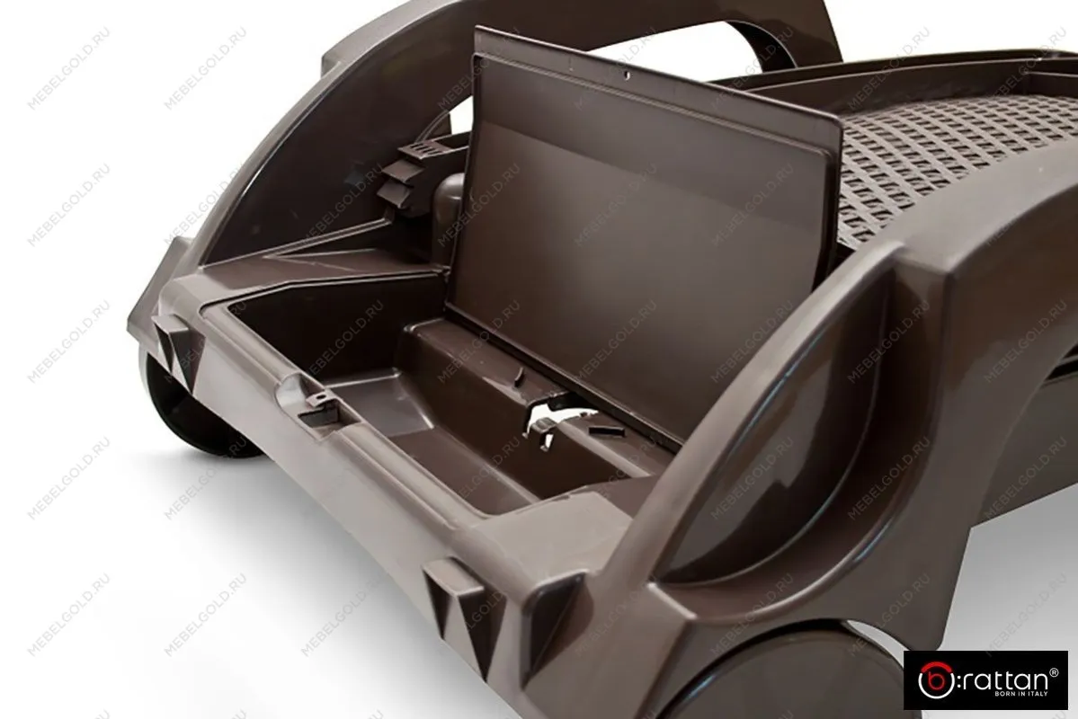 Шезлонг B:rattan MIAMI складной, коричневый | изображение 9