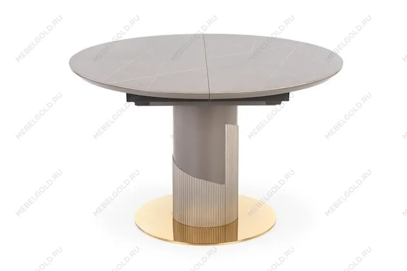 Стол обеденный Halmar MUSCAT 120 раскладной (серый мрамор/светло-серый/золотой)