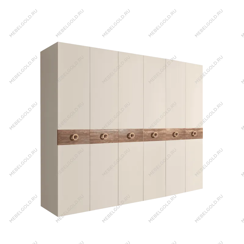 Шкаф 6-ти дв. Bogemia Wood Fi (Слоновая кость/Золото) БМШ2/6(Wo)