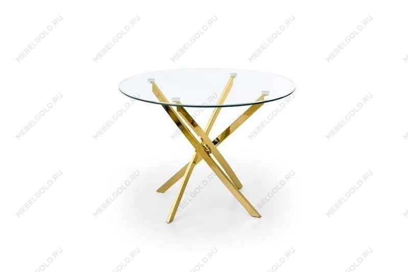Стол обеденный Halmar RAYMOND (прозрачный/золотой)