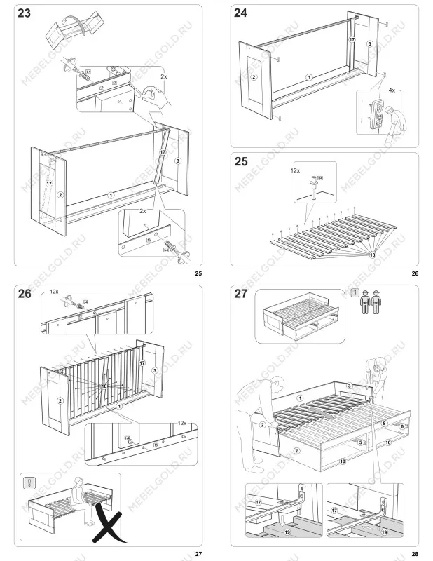 Кровать раздвижная Сириус, с ящиками, 90х200/180х200 см, дуб сонома | изображение 25