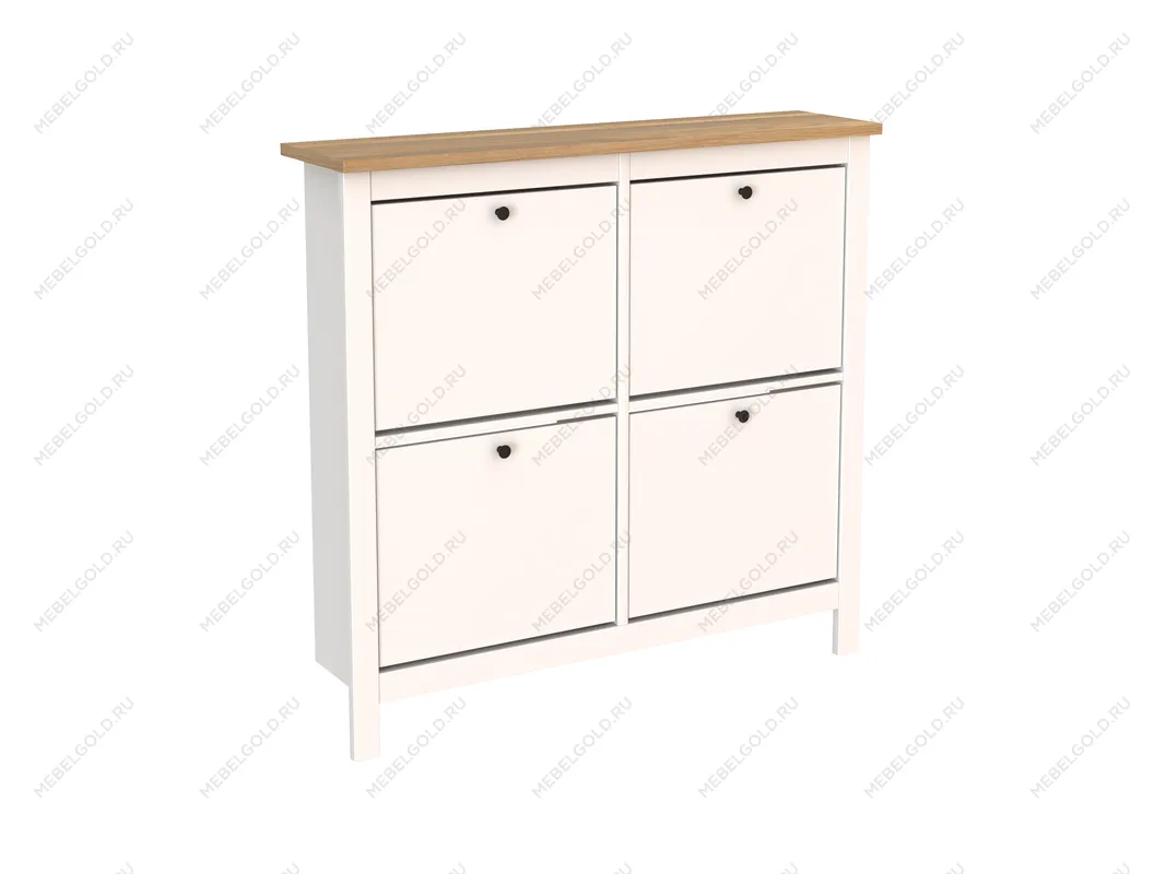 САГА тумба для обуви 113х108 белая/ясень