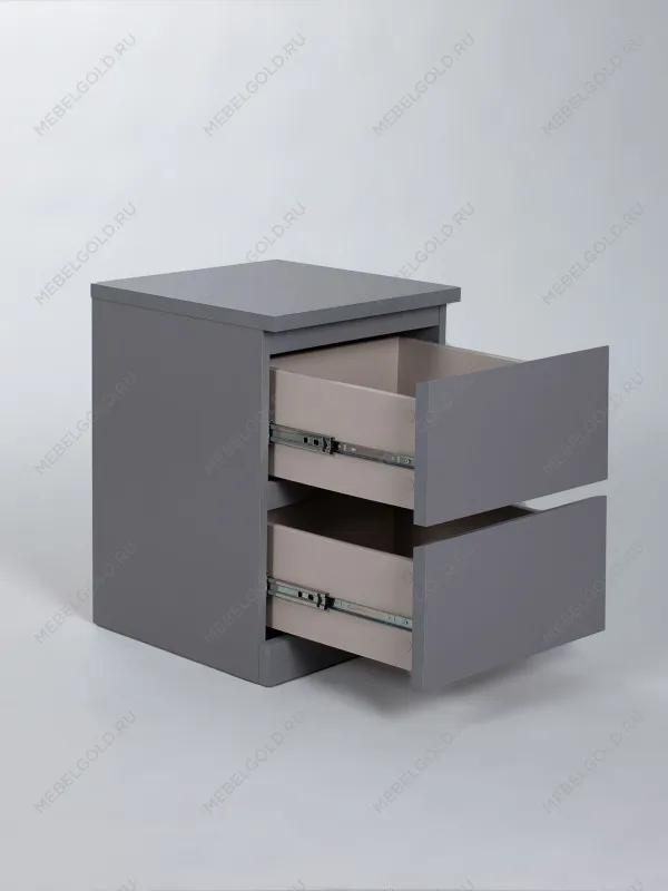 Тумба прикроватная Варма, 2 ящика, 40х55х40 см, эмаль серая | изображение 14
