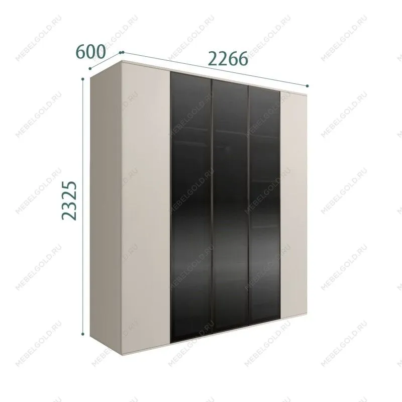 Шкаф 5-ти дв. Bogemia Air (Шелк/Черный) БМШ2/5(3)