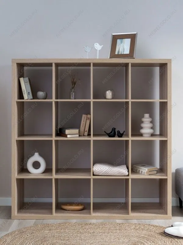 Стеллаж Фора, 16 полок, 147x147х38 см, дуб беленый | изображение 1