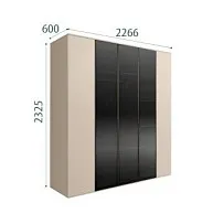 Шкаф 5-ти дв. Bogemia Air (Ваниль/Черный) БМШ2/5(3)