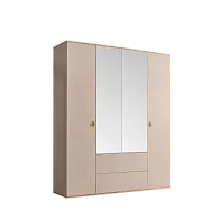 Шкаф 4-х дверный с зеркалом, с ящиками Римини (Латте/Золото) РМШ1/41