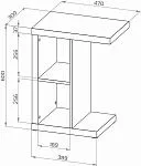 Стол приставной Энкель, 2 полки, 47x60x30 см, белый | изображение 10