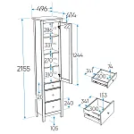 САГА шкаф с витриной 50 белый | изображение 3