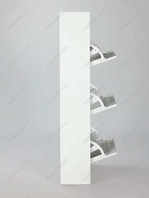 Обувница Сириус с 3 откидными ящиками, 60 х 25 х 143 см, ЛДСП, белая | изображение 9