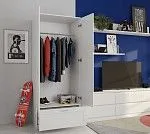 БРИМНЭС / СИРИУС Шкаф ИКЕА / IKEA комбинированный 2 двери и 1 ящик белый | изображение 6
