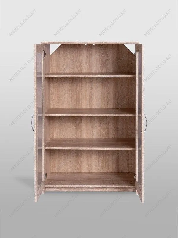 Тумба Сириус, 2 двери со стеклом, 78х41х124 см, дуб сонома | изображение 7