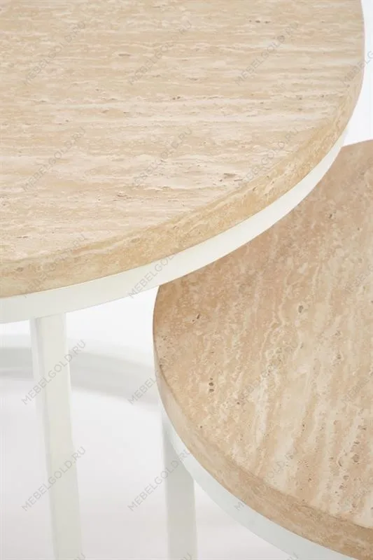 Комплект Halmar OREO (2 стола журнальных) (травертин/белый) | изображение 6