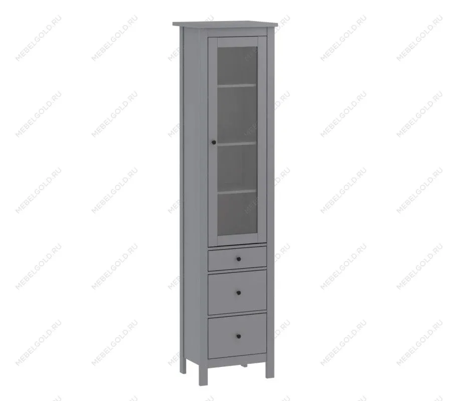 САГА шкаф с витриной 50 серый | изображение 3