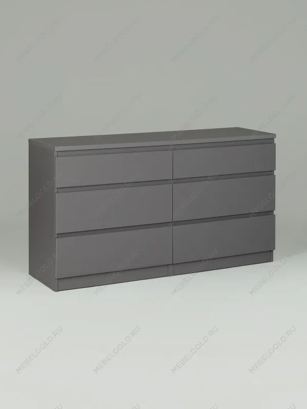 Комод Кастор, 6 ящиков, 129х40х71 см, серый | изображение 10